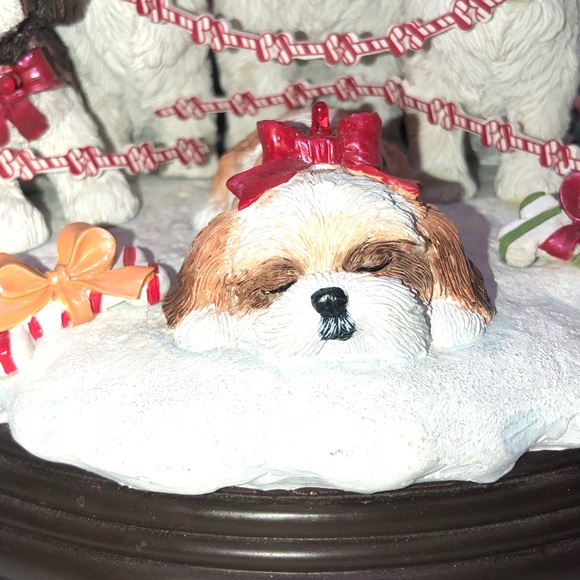 DANBURY MINT Lighted Shih Tzu Family Christmas Tree Very Rare! - Picture 2 of 11